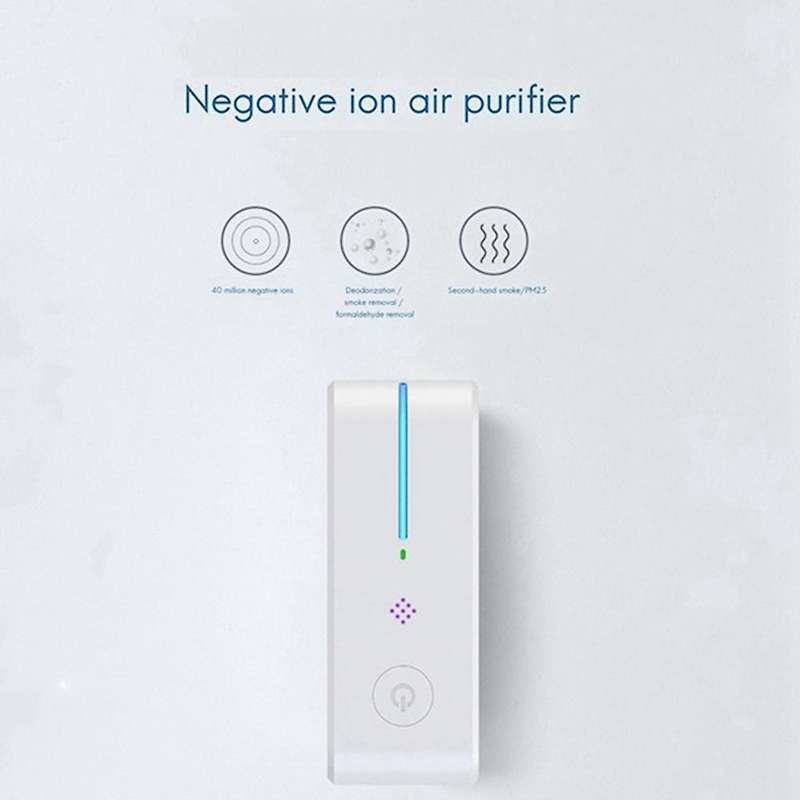 Plug In Air Purifier for Home Cleaner Small Air Ionizer Black Us Plug