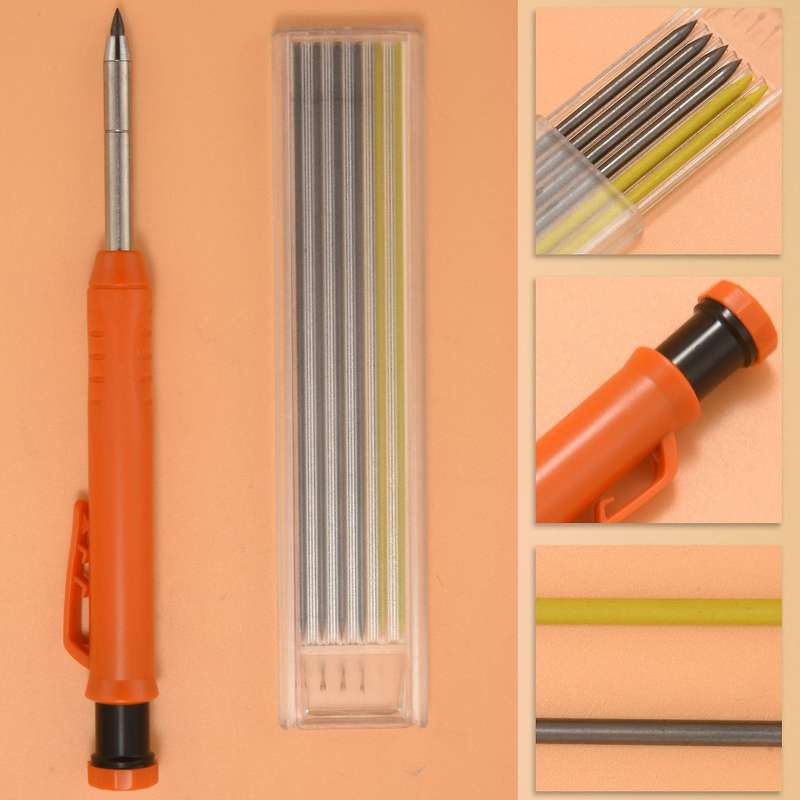 Carpenter Pencil Set with 7 Refill Leads, Built-in Sharpener,pencil G