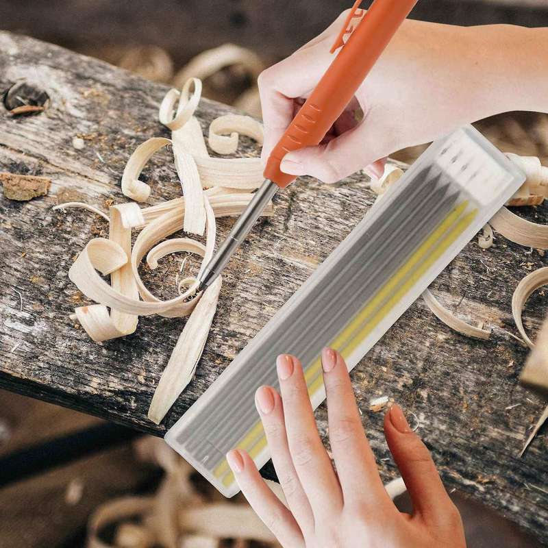 Carpenter Pencil Set with 7 Refill Leads, Built-in Sharpener,pencil G