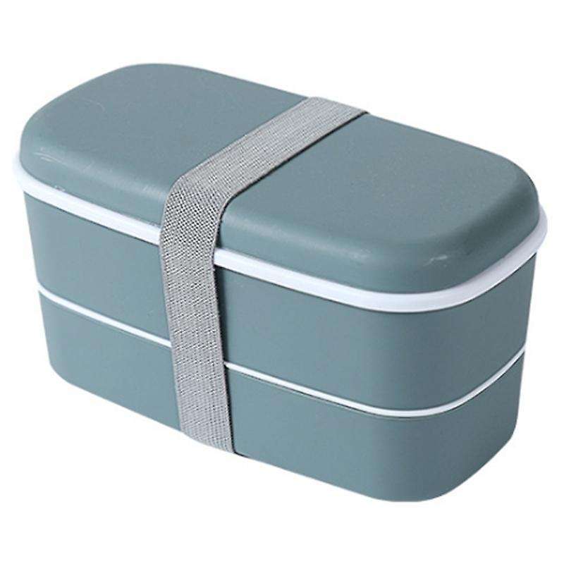 Microwavable 2 Layer Lunch Box with Compartments Leakproof Box Green