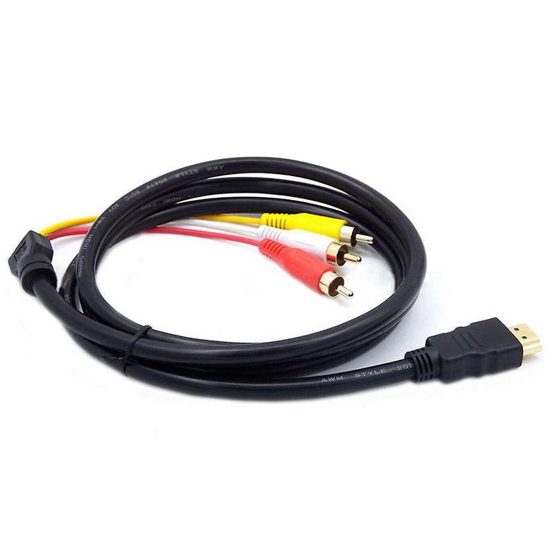 1080p Hdmi-compatible Male Av Cable W/scart to 3 Rca Phono Adapter