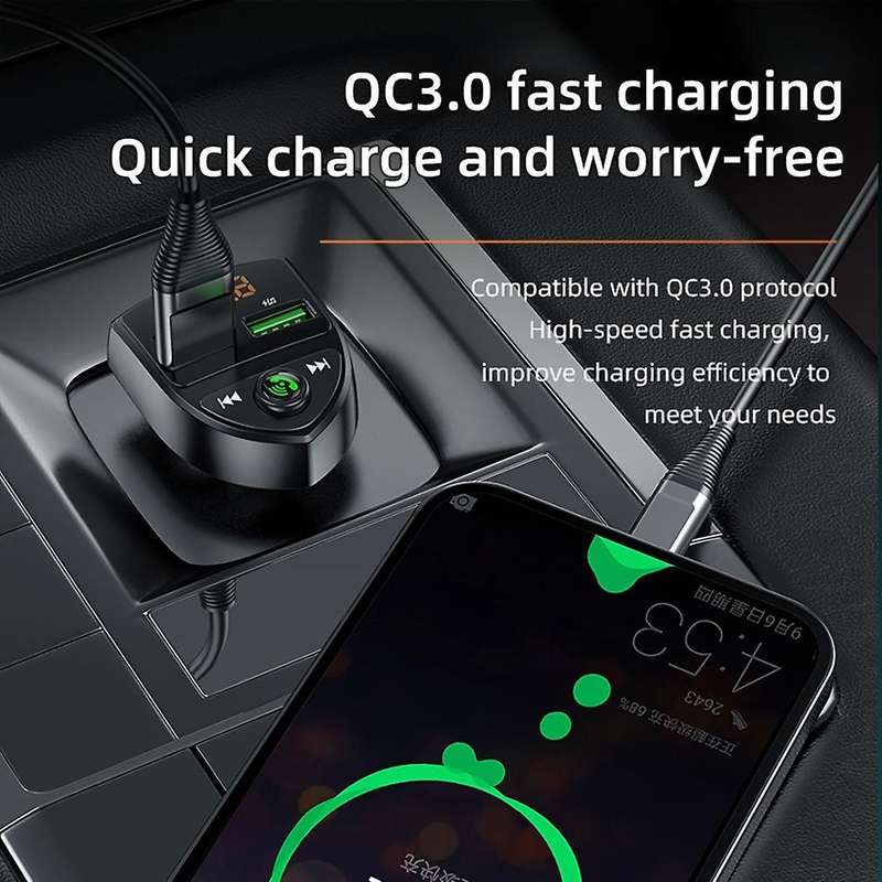 C8 Qc 3.0 Bluetooth 5.0 Fm Transmitter Mp3 Player Hands-free
