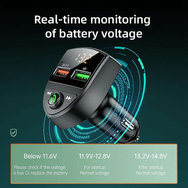 C8 Qc 3.0 Bluetooth 5.0 Fm Transmitter Mp3 Player Hands-free