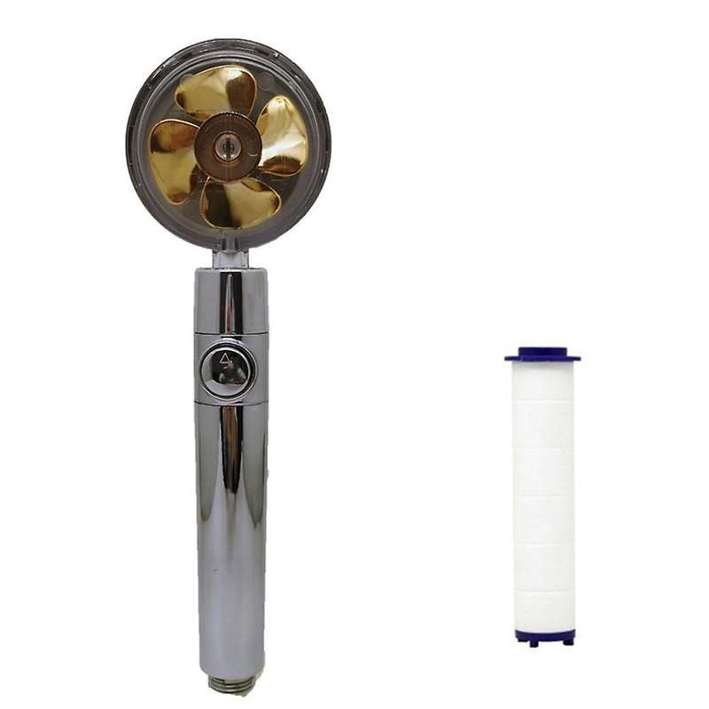 Detachable Handheld Shower Head Water with Fan Spray Nozzle Yellow