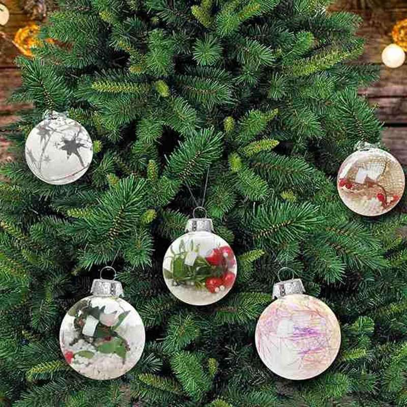 15 Pcs Round Clear Christmas Balls Fillable Diy Christmas Tree Balls