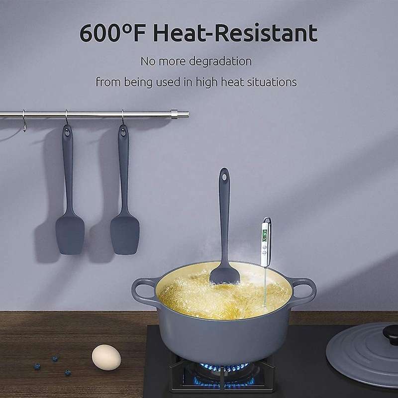 3 Pcs Silicone Spatula Black High Temperature Resistant Bpa-free