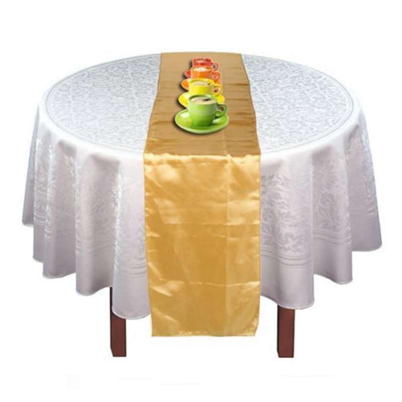 Runner Tavolo Centrotavola Tovaglia In Raso Oro Cm 30 X 275