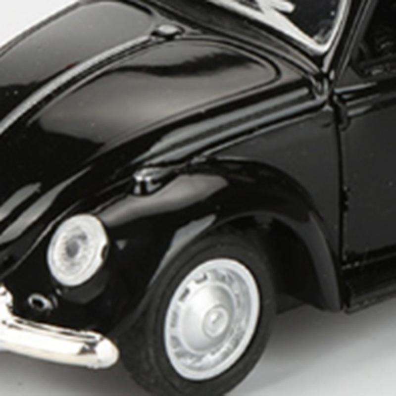 Vintage Beetle Diecast Pull Back Car Model Toy White