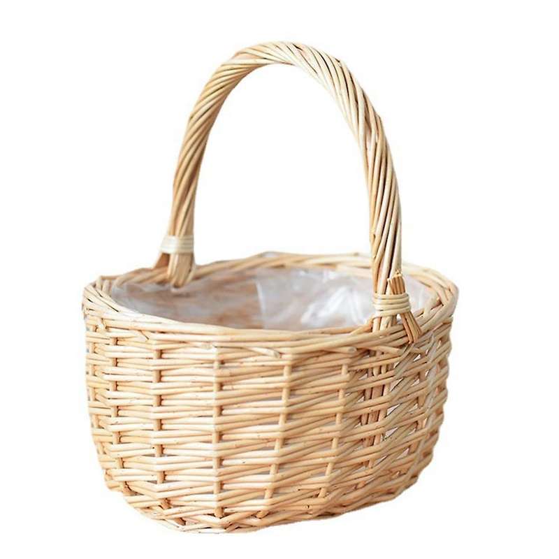 Wicker Basket with Handles and Lining,for Picnic,fruits and Vegetable