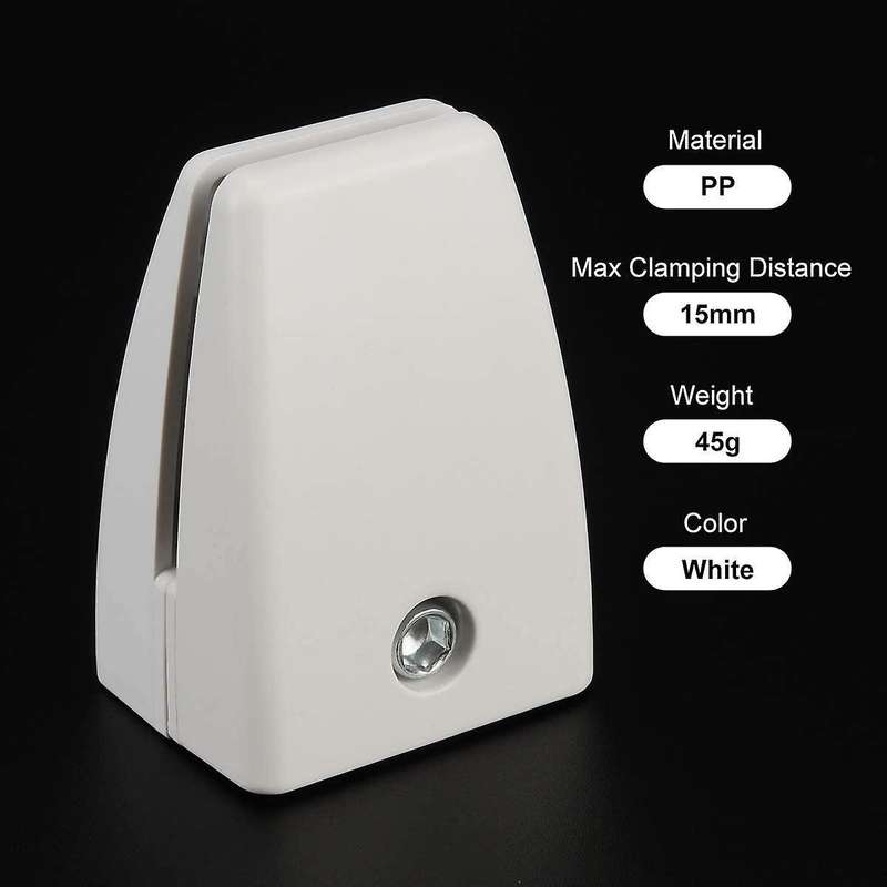 2 Pcs Abs Anti-sneeze Clip Office Desk Partition Support Frame(white)