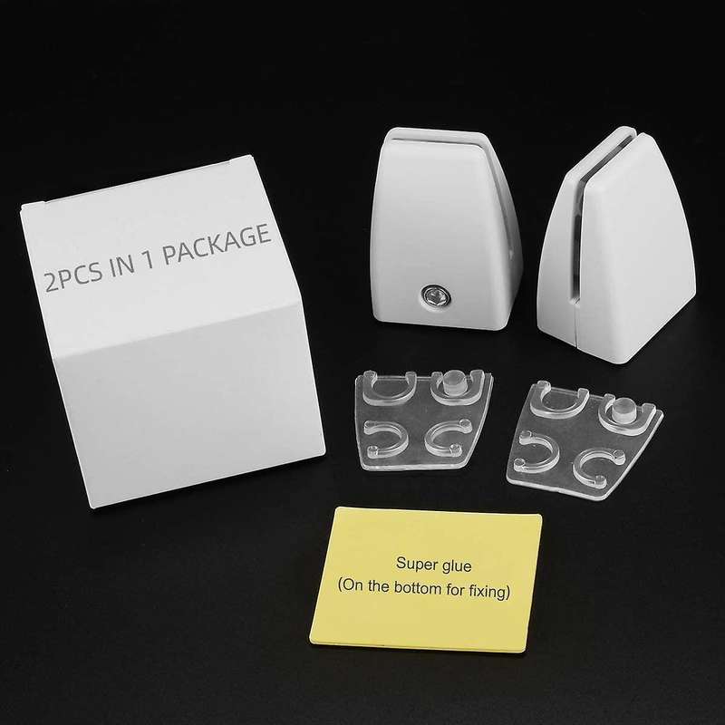 2 Pcs Abs Anti-sneeze Clip Office Desk Partition Support Frame(white)