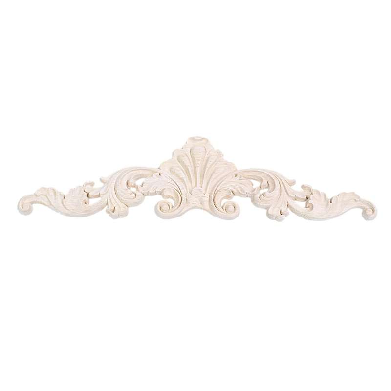 30 X 8 X 1cm Wood Carved Corner Onlay Applique Frame Decor Furniture