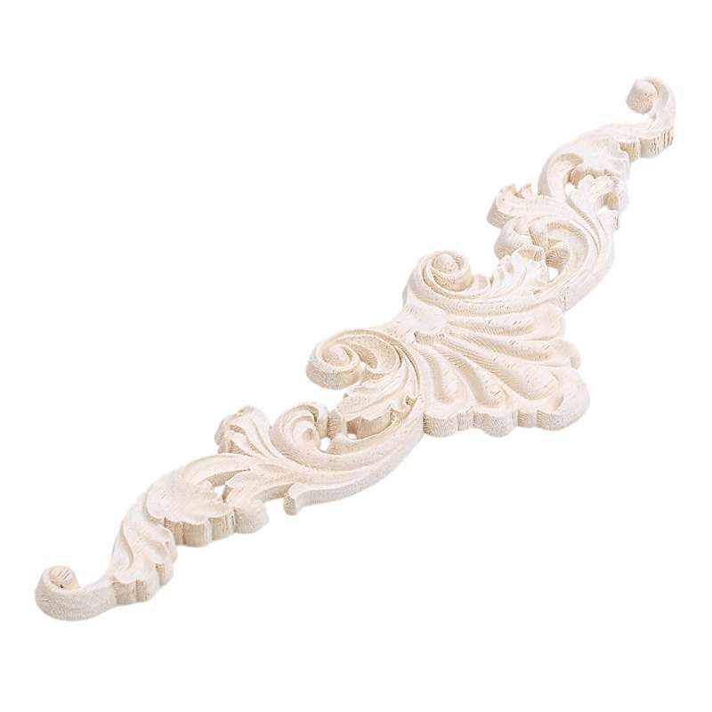 30 X 8 X 1cm Wood Carved Corner Onlay Applique Frame Decor Furniture