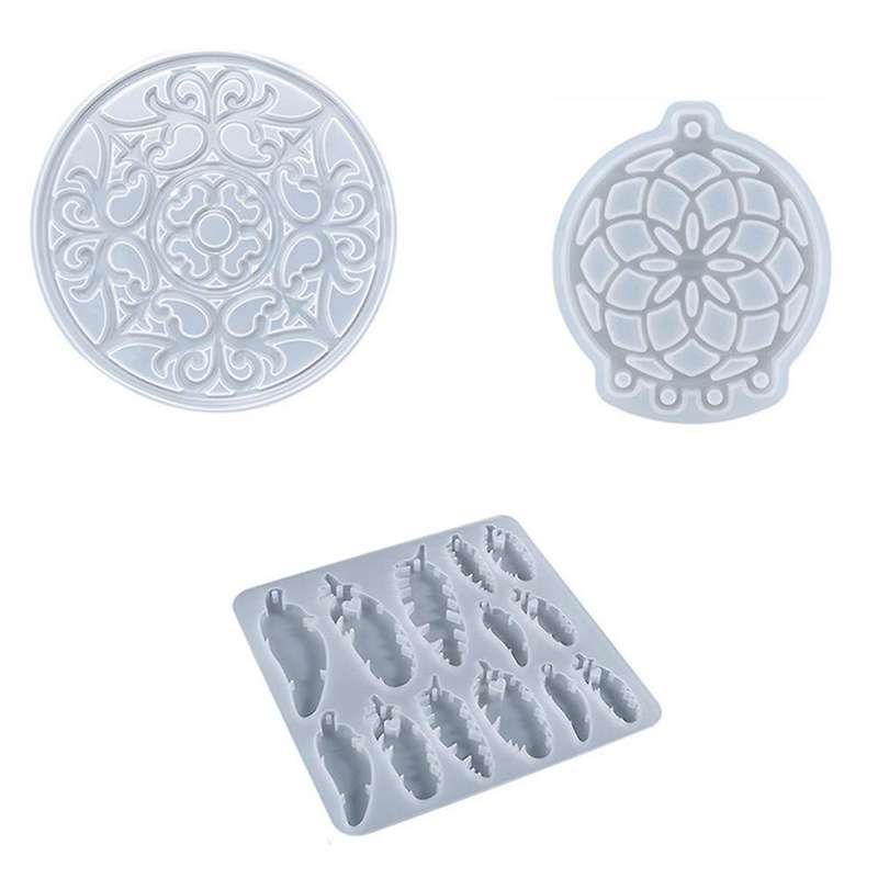 3pcs Diy Crystal Epoxy Mould Hanging Wall Decoration Silicone Mould D