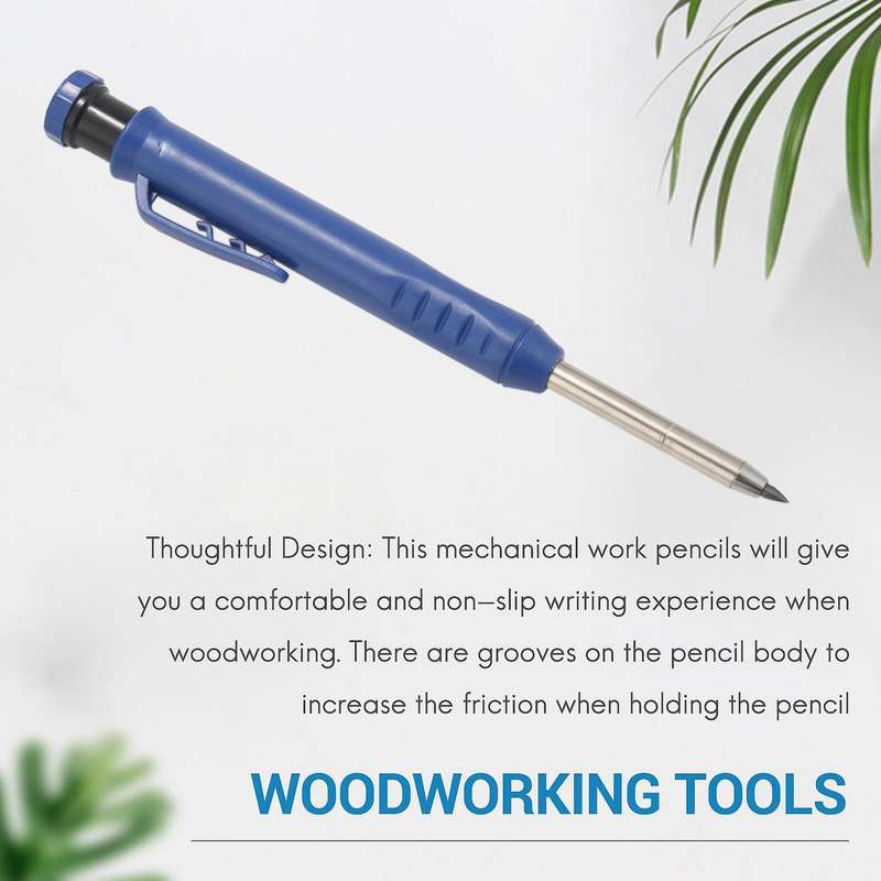 Carpenter Pencil,1pcs Solid Work Pencil Set with 12 Refill Leads A