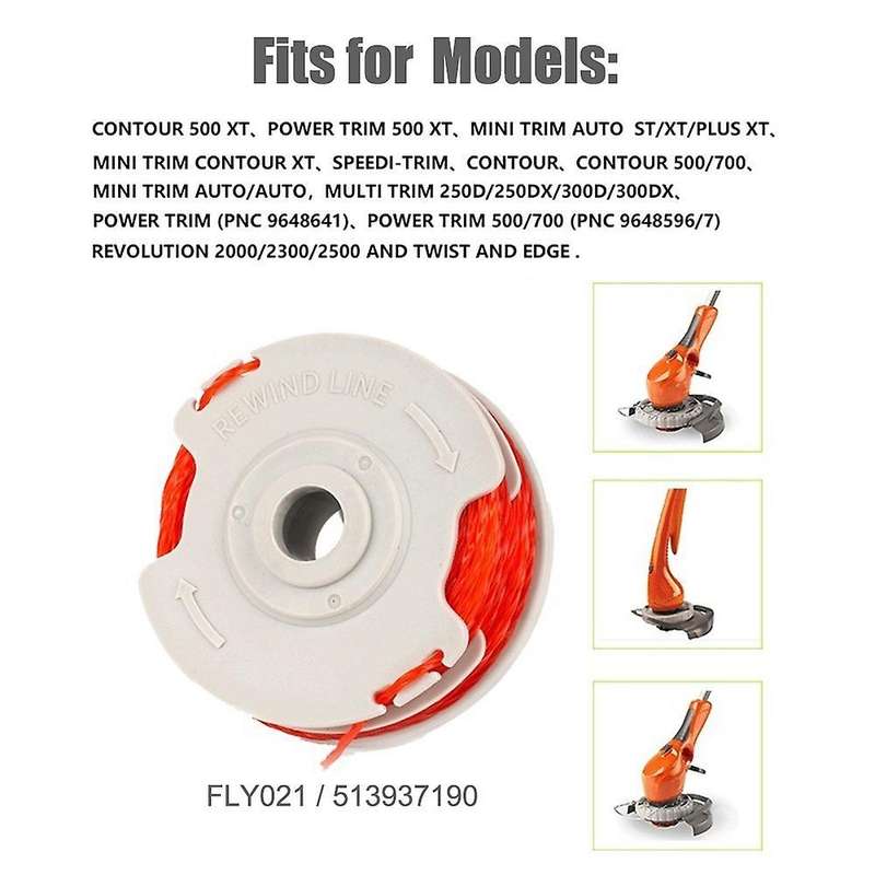 4pack Fly021 String Trimmer Spool Line for Flymo Cordless Trimmers