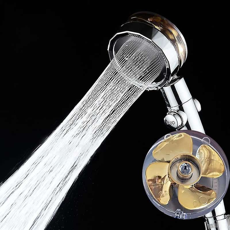 Detachable Handheld Shower Head Water with Fan Spray Nozzle Kit Blue