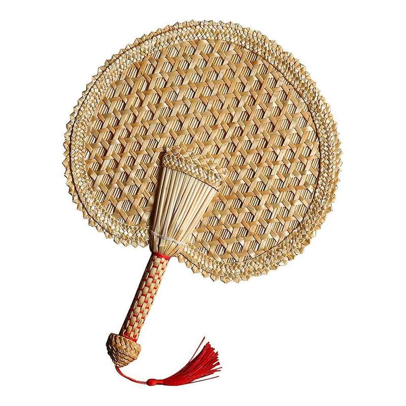 Hand-woven Woven Straw Hand Fan Hand-woven Fan Decorative Round Fan
