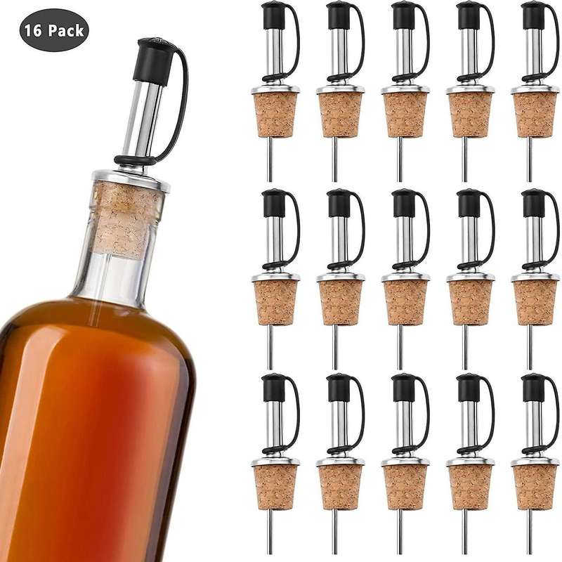 16 Pcs Wine Pourers Wine Cork Pourer Pour Spout for Liquor Bottles