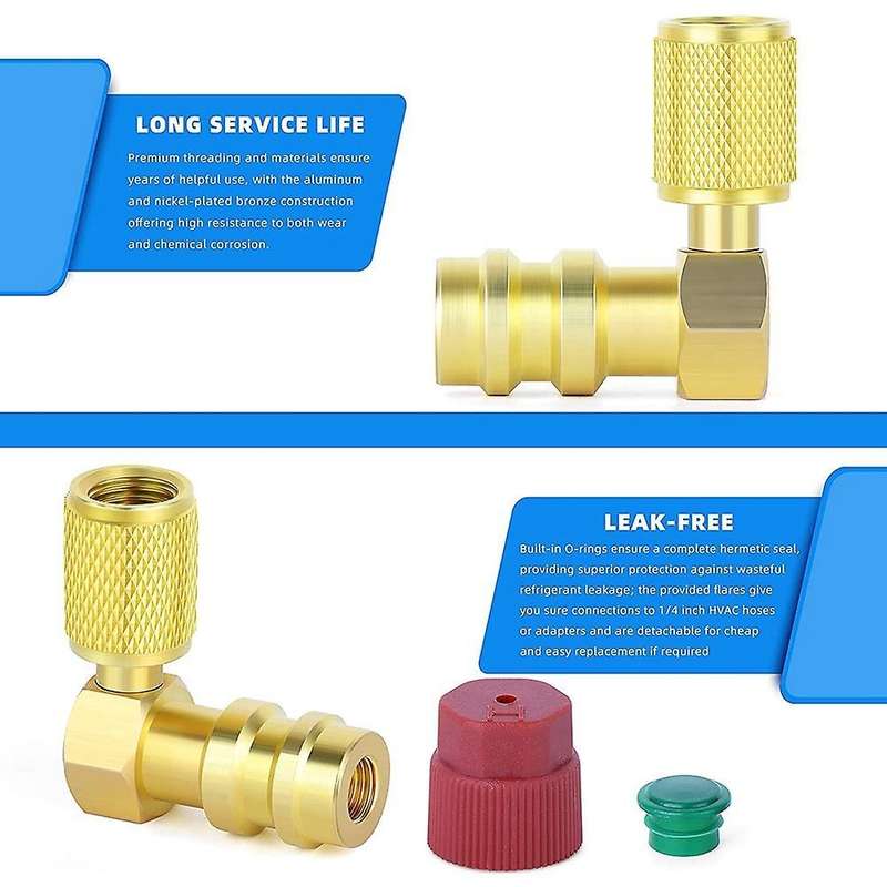 1pc 90 Degree R12 to R134a High Side Ac Fitting Port Conversion