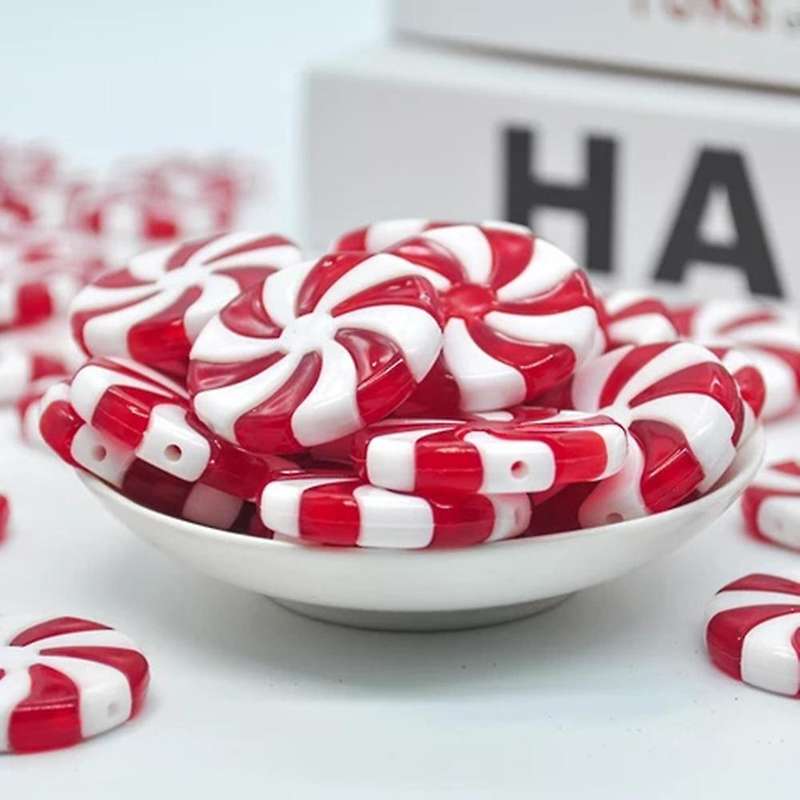 60pcs Christmas Candy Christmas Tree Hanging Ornaments for Party 25mm