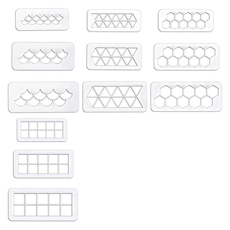 12pcs Cake Fondant Cutter Cake Decorating Border Decorating Tool