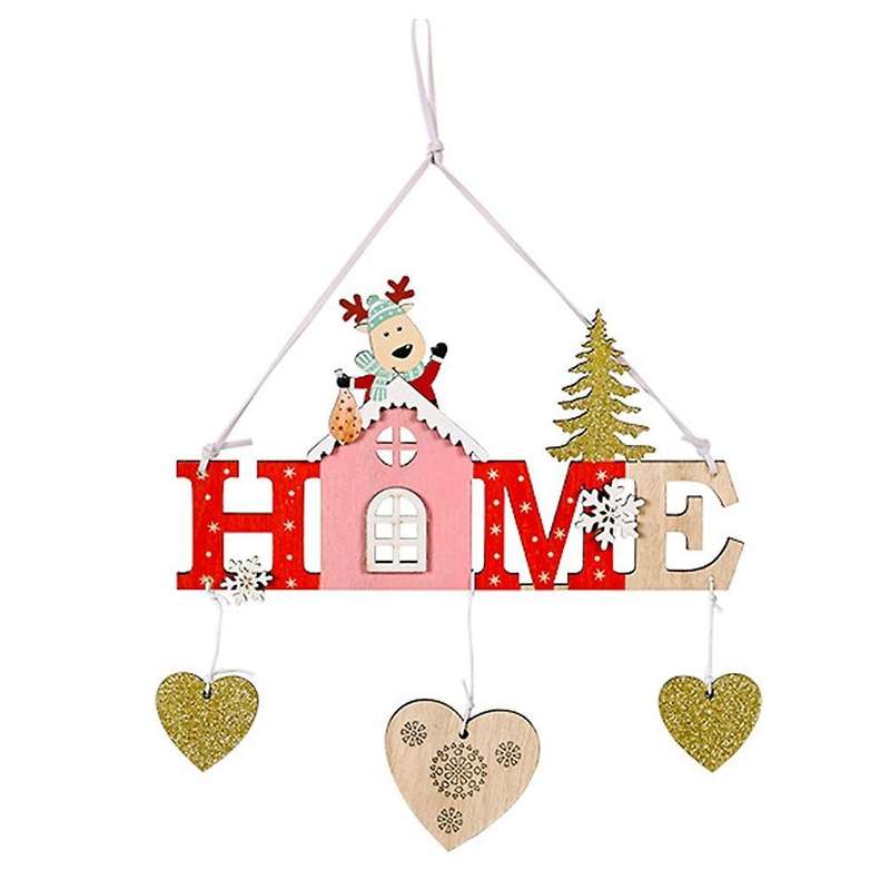 Christmas Wooden Hanging Ornaments Pendant Christmas Decorations, A