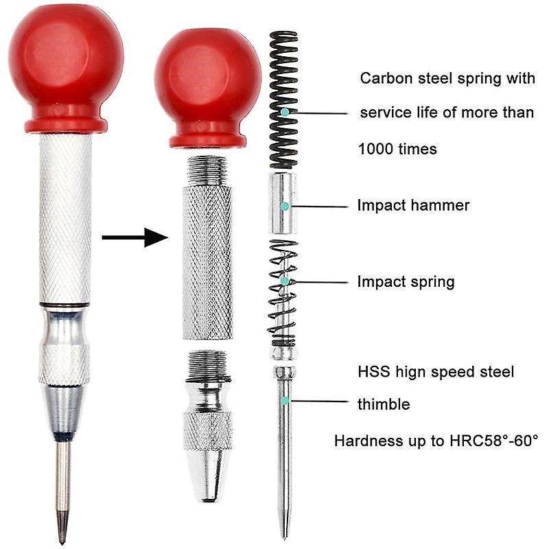 7 Pcs 1/4 Inch Metric Thread Tap with Automatic Center Punch
