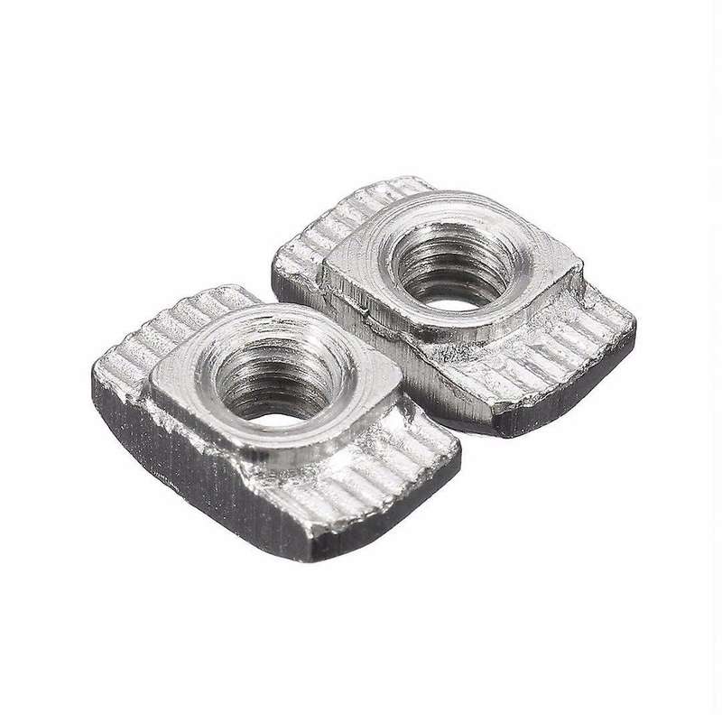 50pcs M4-20 T-nut Thread T Slot Hammer Head Drop In Nut 50pcs Silver