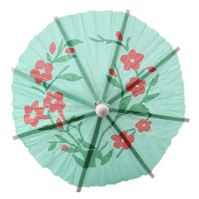 144pcs Color Flower Paper Small Umbrella Sign Fruit Sign