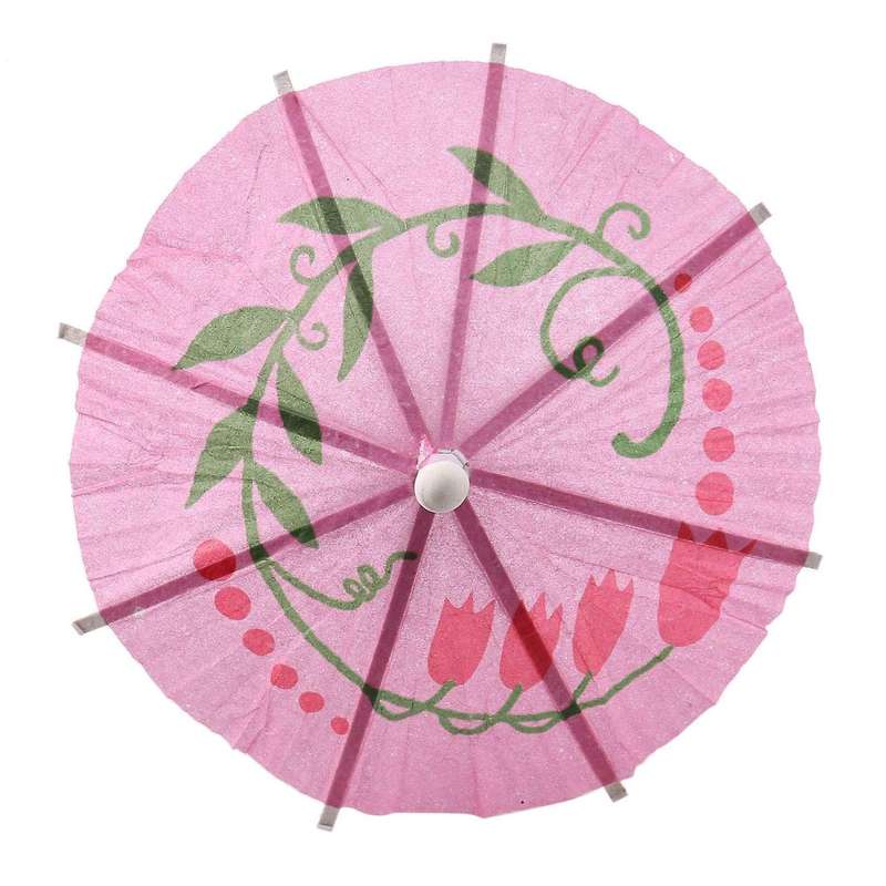 144pcs Color Flower Paper Small Umbrella Sign Fruit Sign