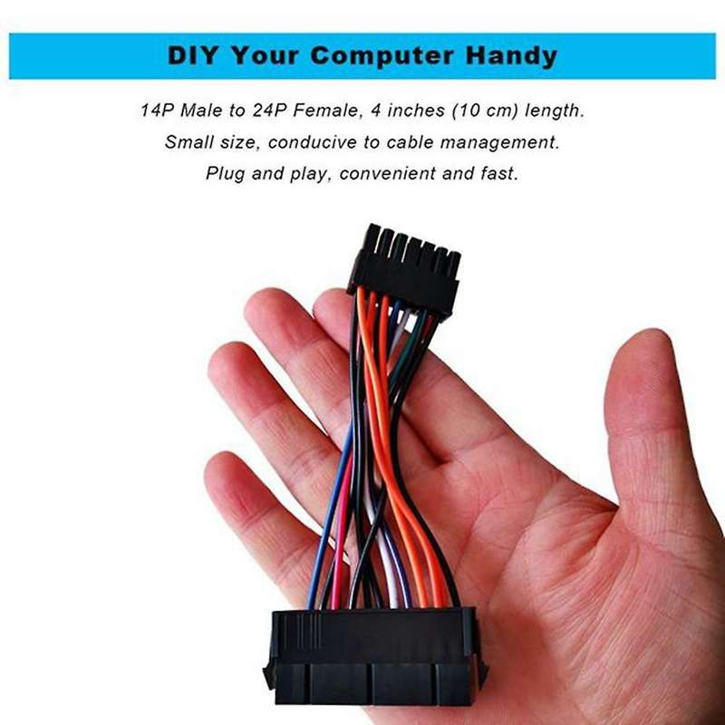 4pcs 24pin to 14pin Atx Power Cable for Ibm Lenovo Pcs and Servers