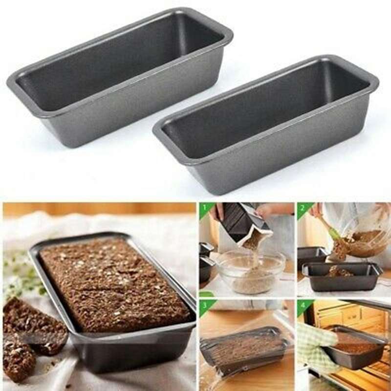 2pcs Bread Pans for Baking Nonstick Carbon Steel Loaf Pan Toast Mold