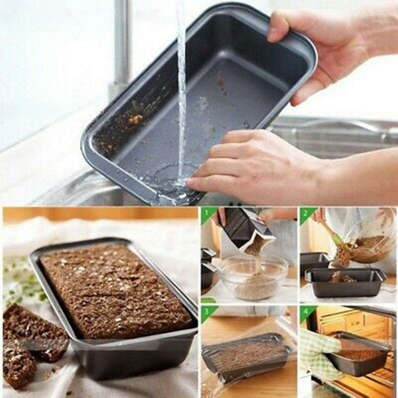 2pcs Bread Pans for Baking Nonstick Carbon Steel Loaf Pan Toast Mold