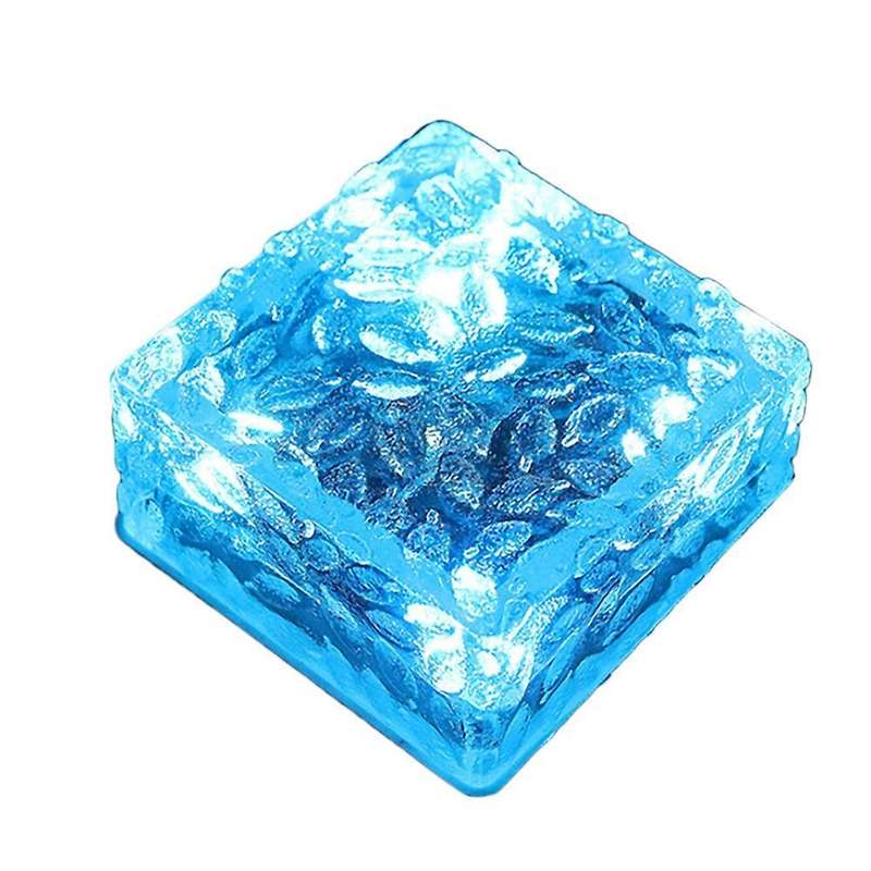 Led Solar Ice Square Lights for Garden Courtyard Pathway Decoration C