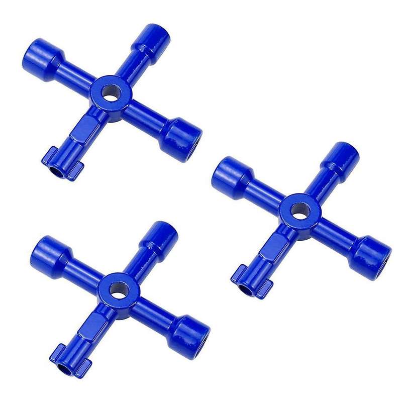 3 Pack 4-way Multi-functional Key Electric Gas Water Meter Box (blue)