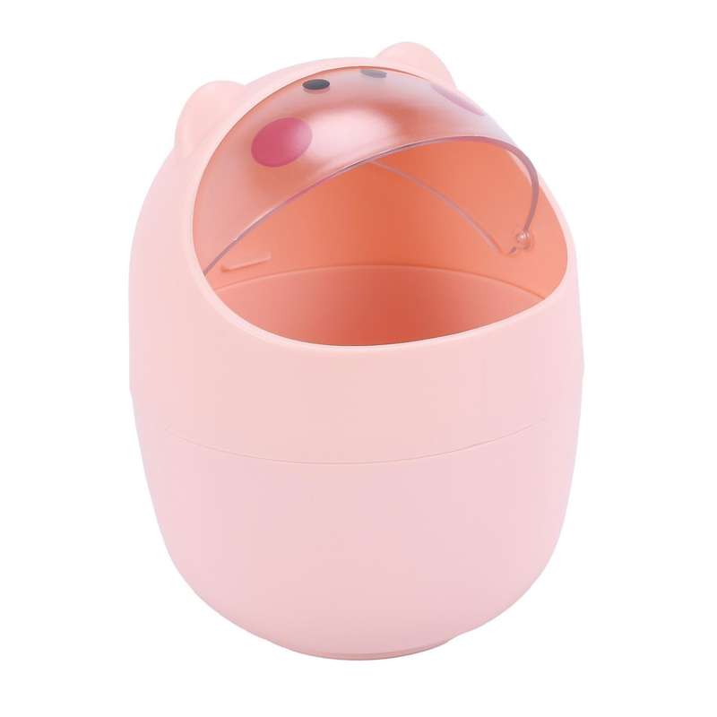 Desktop Garbage Basket Cleaning Barrel Animal Trash Can Pink
