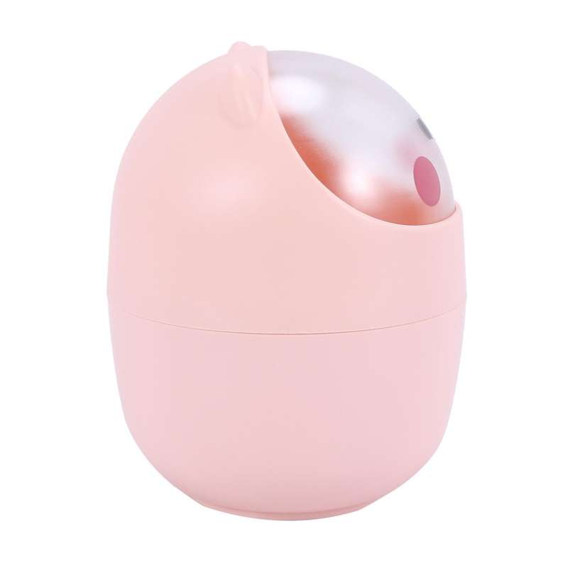 Desktop Garbage Basket Cleaning Barrel Animal Trash Can Pink
