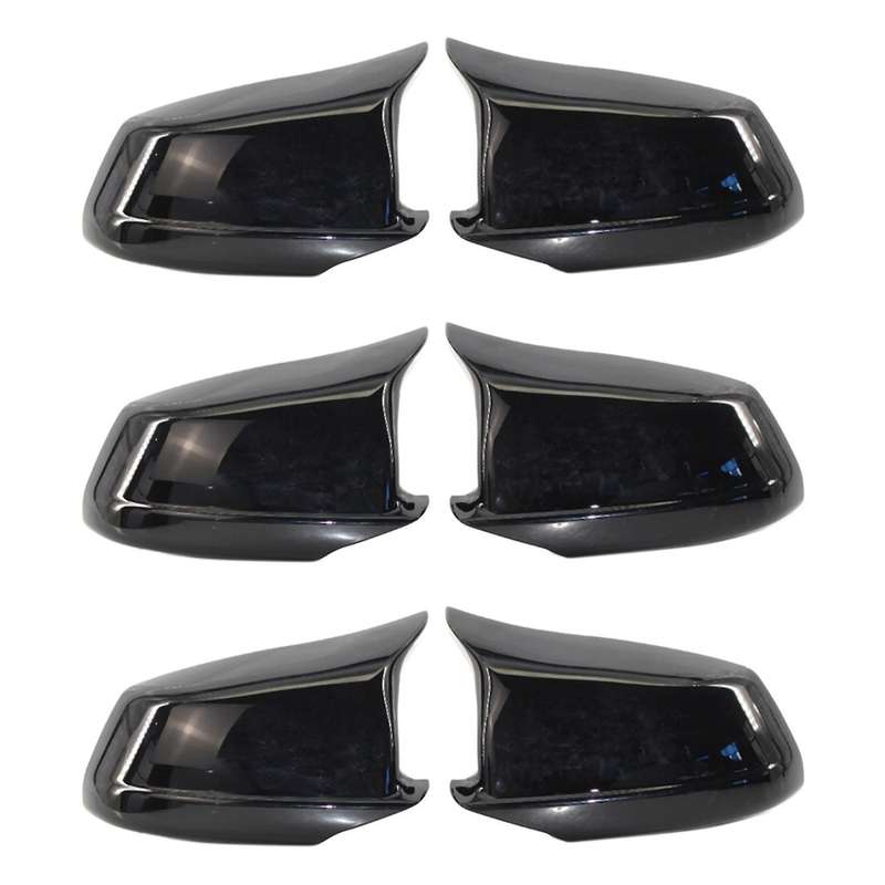 3 Pair Black Mirror Covers Fit for Bmw 5 Series F10/f11/f18 Pre-lci