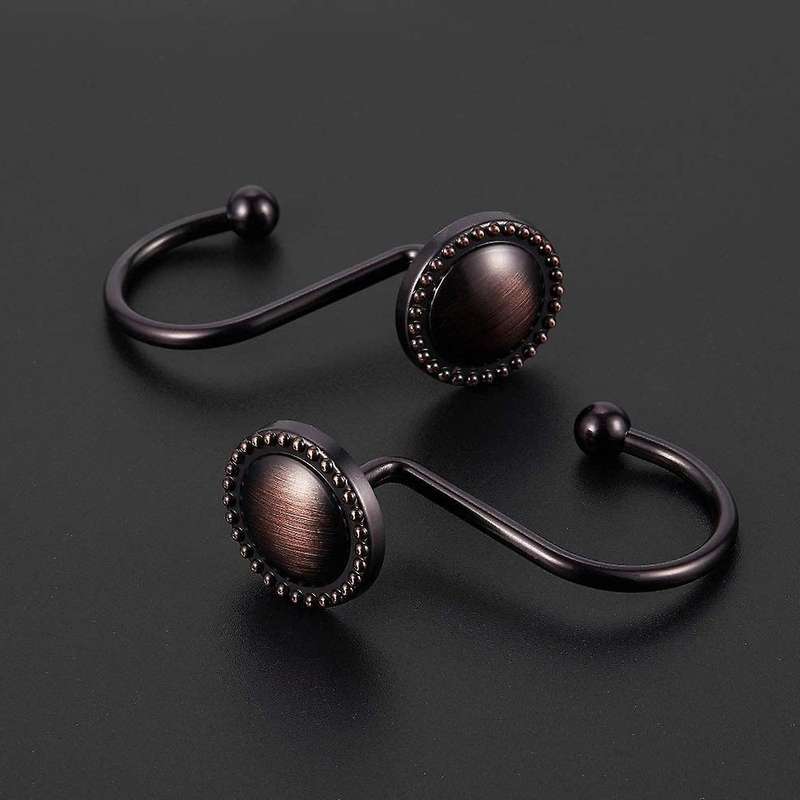 Shower Curtain Hooks Oil Rubbed Bronze,shower Curtain Rings,16 Pcs