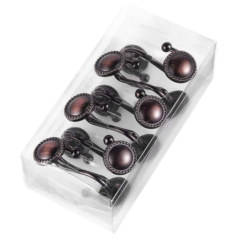 Shower Curtain Hooks Oil Rubbed Bronze,shower Curtain Rings,16 Pcs