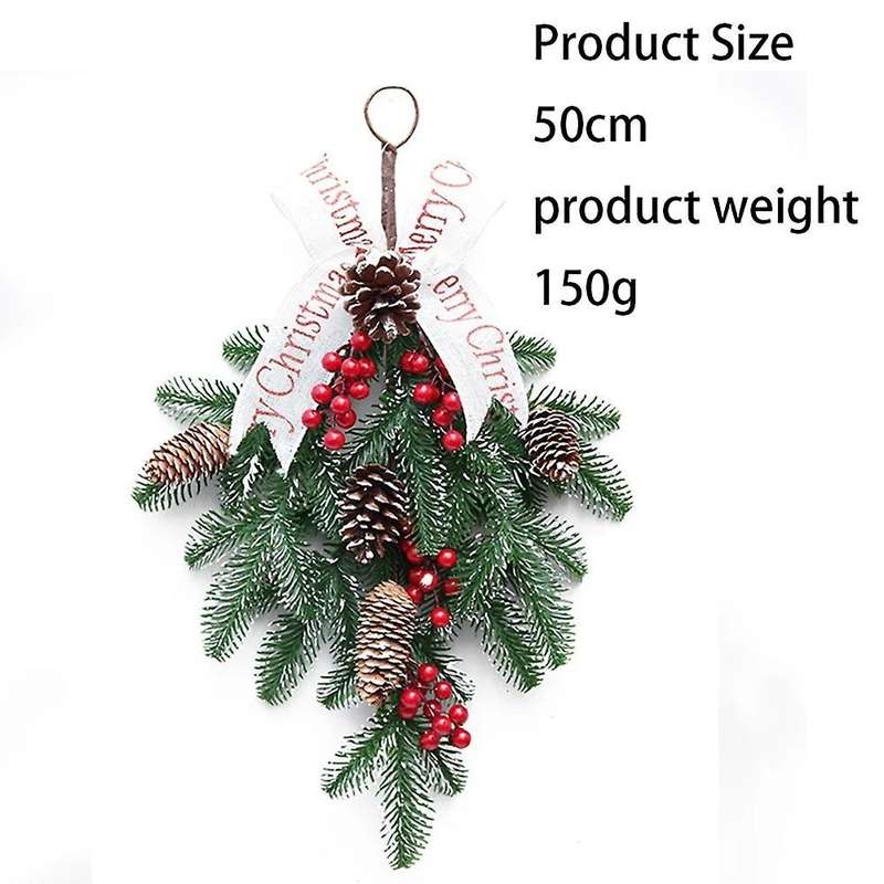 Christmas Garland Rattan Pe Red Fruit Wall Hanging Upside Down