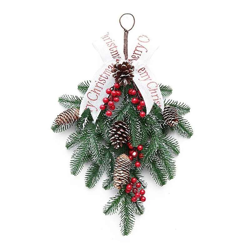 Christmas Garland Rattan Pe Red Fruit Wall Hanging Upside Down