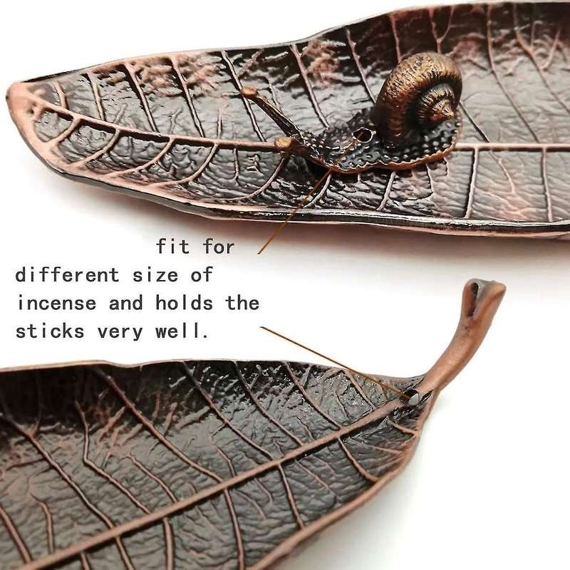 Incense Holder Set - Leaf and Snail for Sticks Ash Catcher