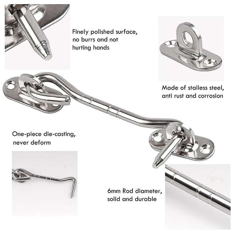 2 Pcs Cabin Hook (4 Inch) with Screws - for Shutter Shed Window