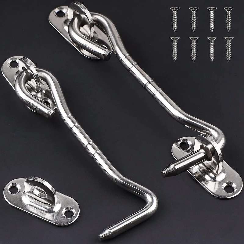 2 Pcs Cabin Hook (4 Inch) with Screws - for Shutter Shed Window