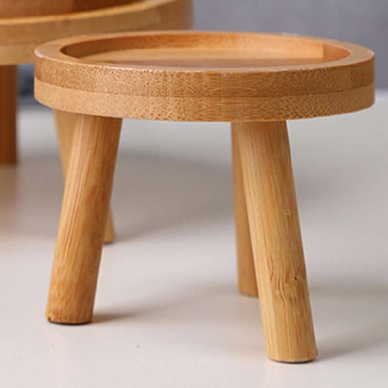 Wooden Plant Stand Flower Pot Base Holder Round for Indoor Outdoor