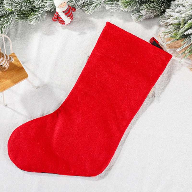 Christmas Home Decor Socks, Red Black Plaid, Gift Bags Santa Claus