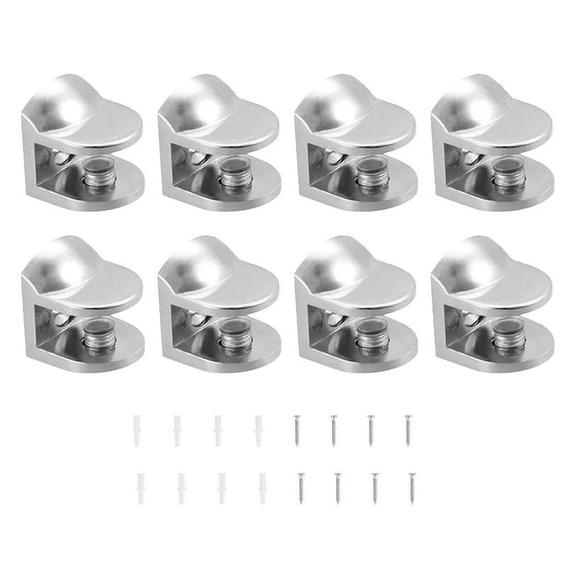4 Pcs Glass Shelf Support Brackets Fish for 8-10mm Thickness Glass