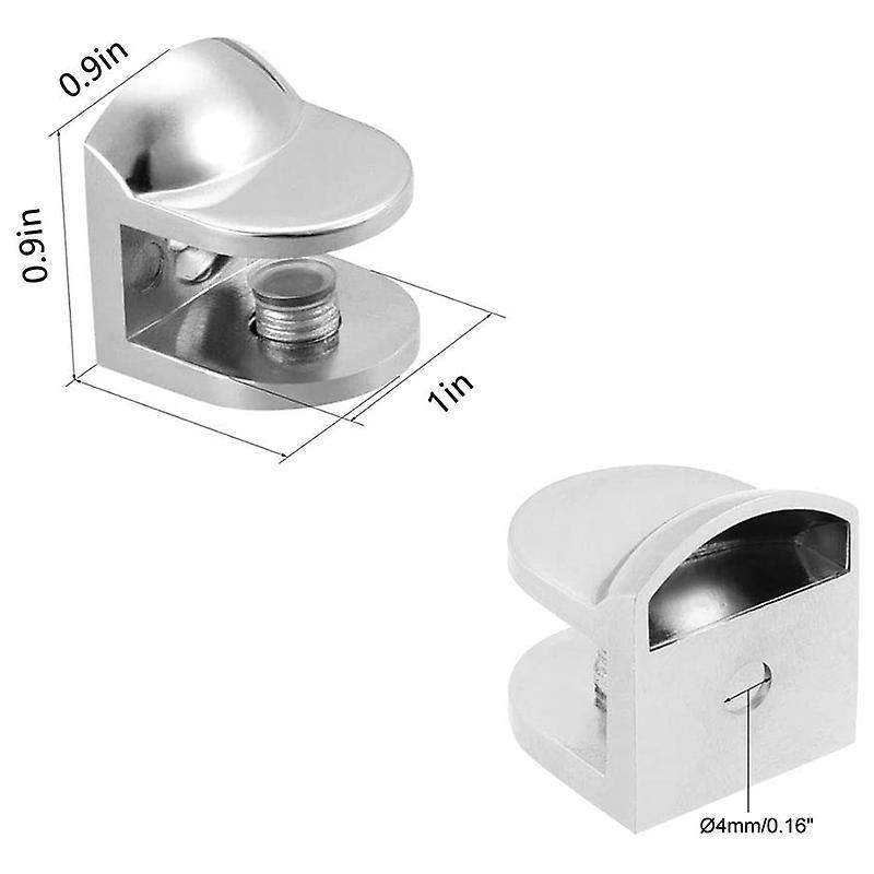 4 Pcs Glass Shelf Support Brackets Fish for 8-10mm Thickness Glass